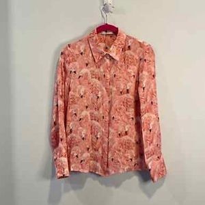 Alice and Olivia flamingo print blouse